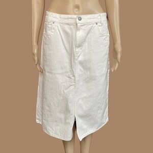 Cream Calvin Klein Denim Skirt Size 14